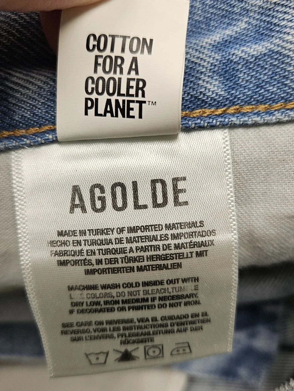 AGOLDE Denim Parker Long Jean Shorts Light Blue Wash Size 34 Frayed Hem
